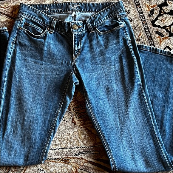 Ann Taylor LOFT Curvy Boot Denim Jeans Women's 28/6 Blue Cotton Blend Low Rise - Picture 6 of 16